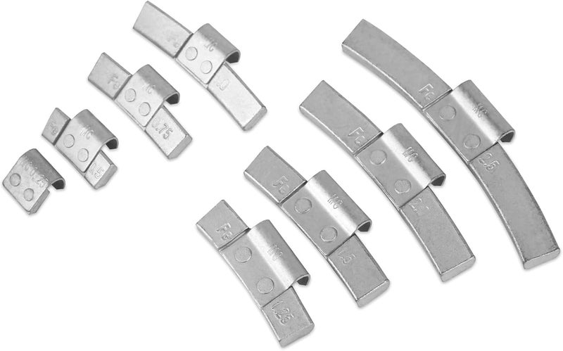 EZISOE MC-Series Clip on Wheel Weights Assortment, 0.25OZ/0.5OZ/0.75OZ/1.0OZ, 15PCS/Style, 1.25OZ/1.5OZ/2OZ/2.5OZ, 5PCS/Style, Total 80Pcs - Image 1